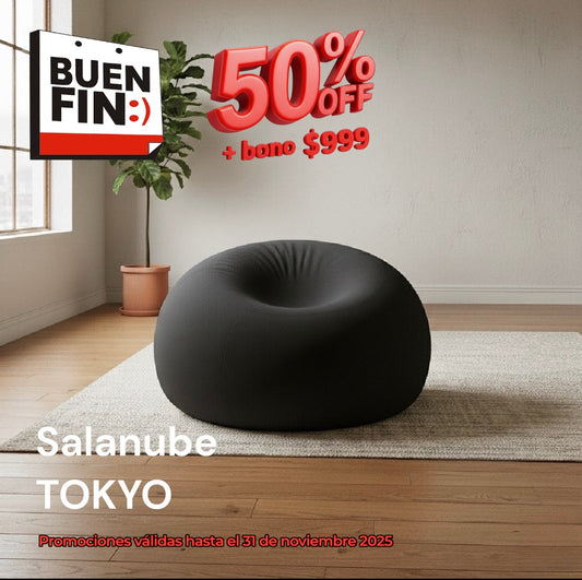 NUBE TOKYO tipo puff que llega en caja y se expande