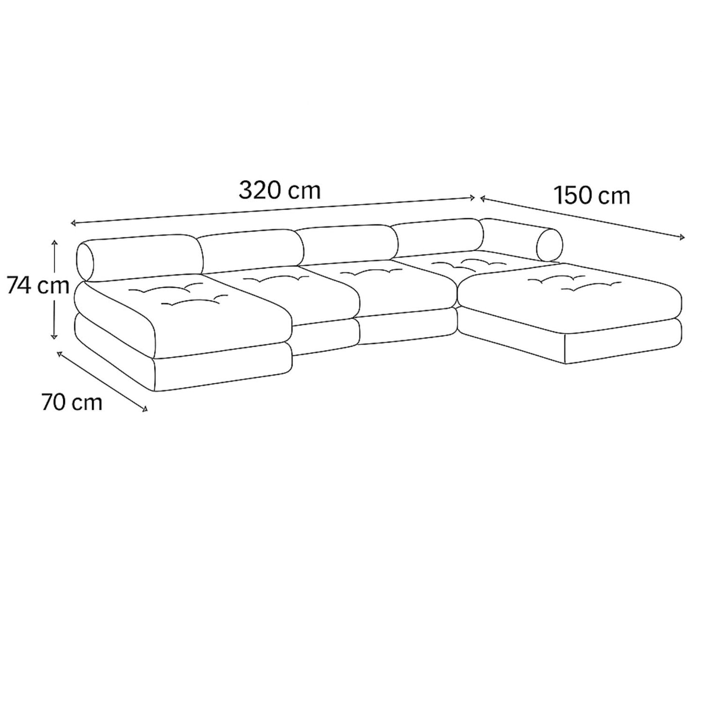 NUBE MILÁNO Modular 5 piezas