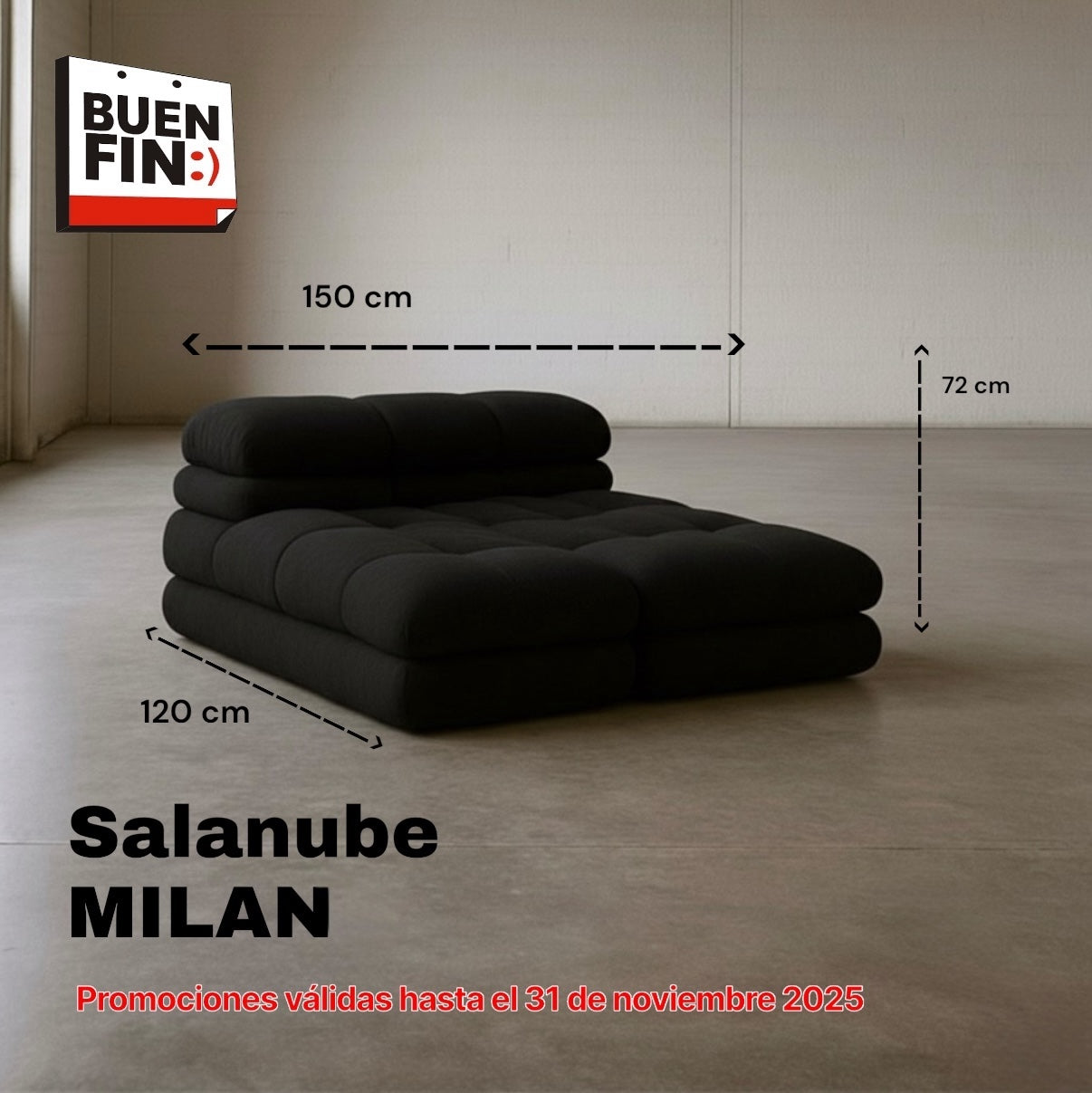 NUBE MILÁN seccional de espuma que se expande