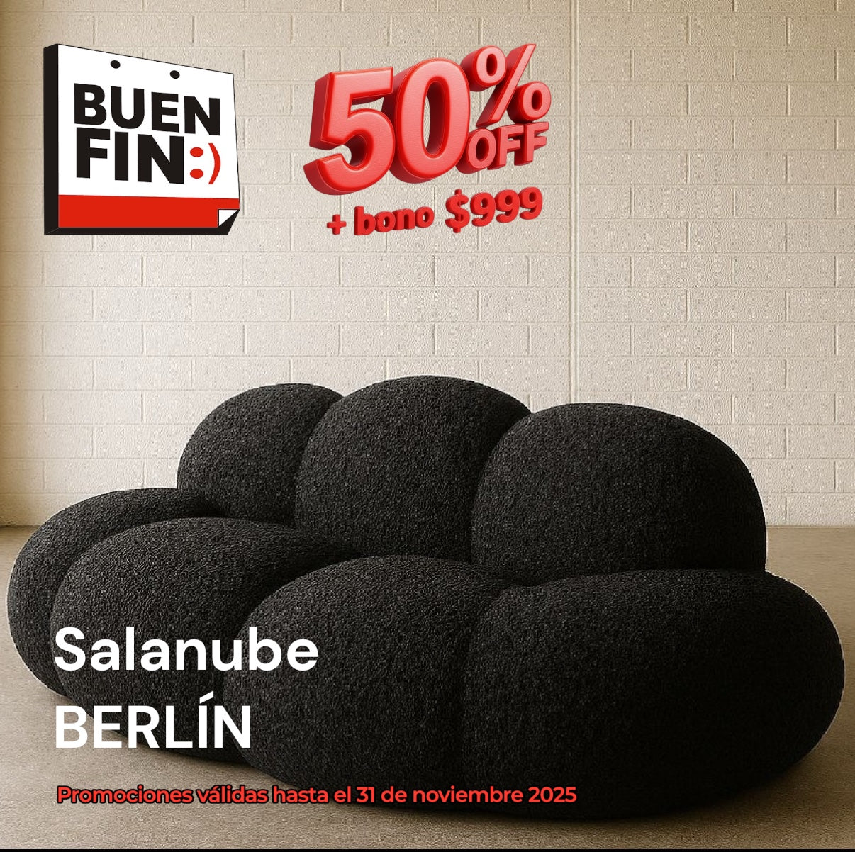 NUBE BERLÍN - Elegante sofá de espuma