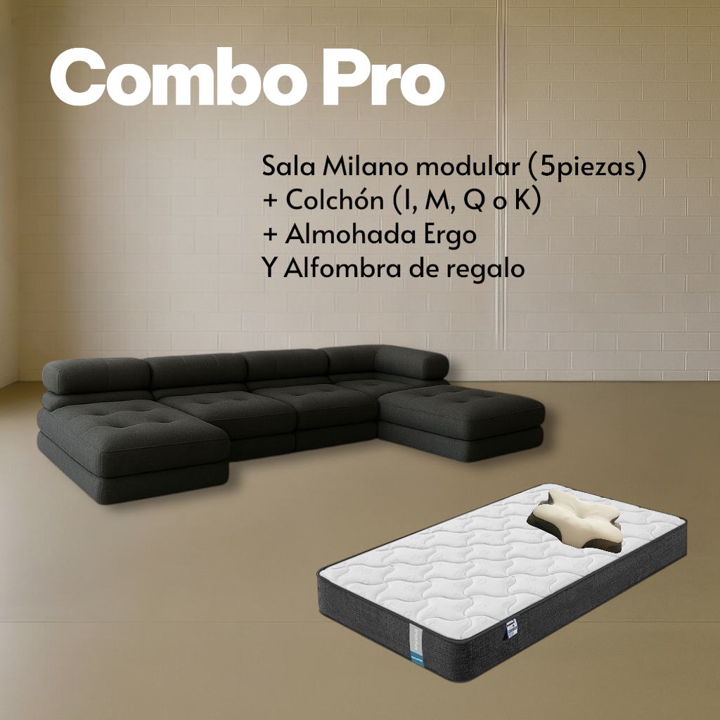 Combo NUBE®️ Pro Buen fin. Sala + Colchón + Almohada