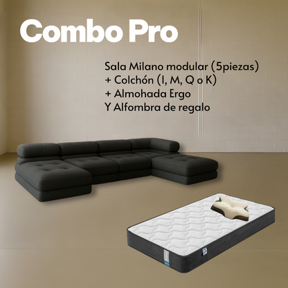 Combo NUBE®️ Pro Buen fin. Sala + Colchón + Almohada