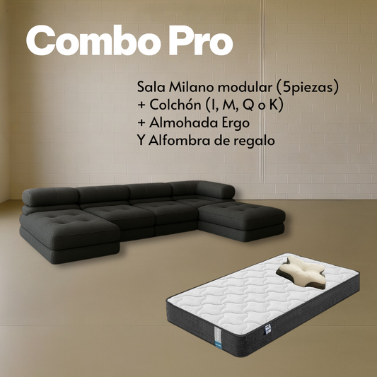 Combo NUBE®️ Pro Buen fin. Sala + Colchón + Almohada